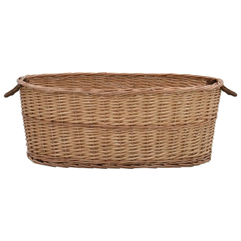Casa si Gradina - Termice - Sobe, Seminee si accesorii - Accesorii seminee si sobe - Cos lemne foc cu manere de transport natural 88x57x34 cm salcie - Infinity.ro