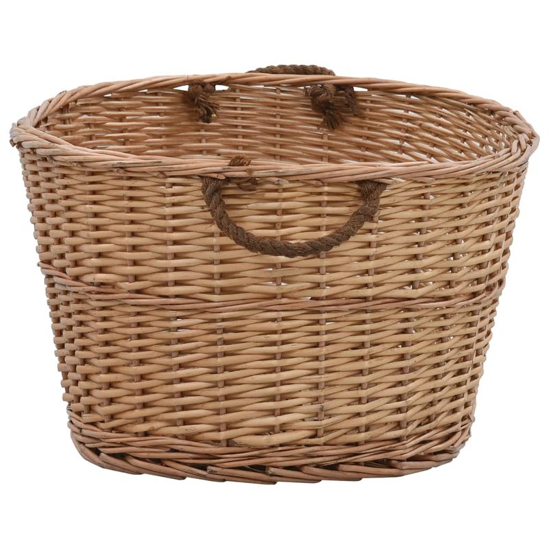 Casa si Gradina - Termice - Sobe, Seminee si accesorii - Accesorii seminee si sobe - Cos lemne foc cu manere de transport natural 88x57x34 cm salcie - Infinity.ro