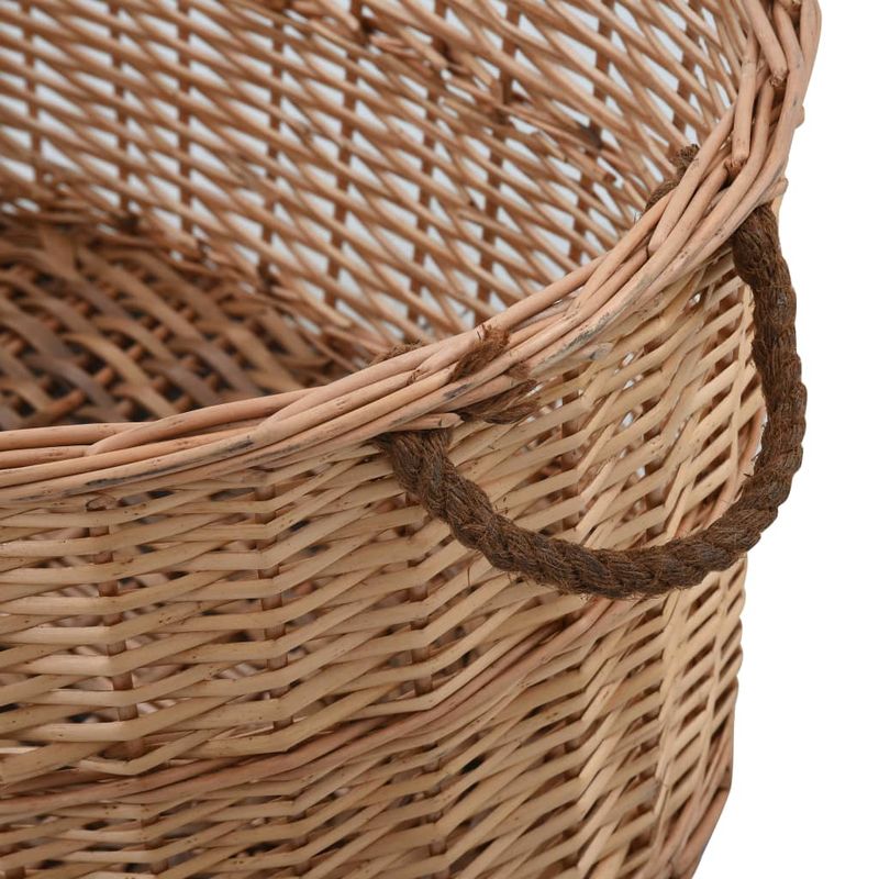 Casa si Gradina - Termice - Sobe, Seminee si accesorii - Accesorii seminee si sobe - Cos lemne foc cu manere de transport natural 88x57x34 cm salcie - Infinity.ro