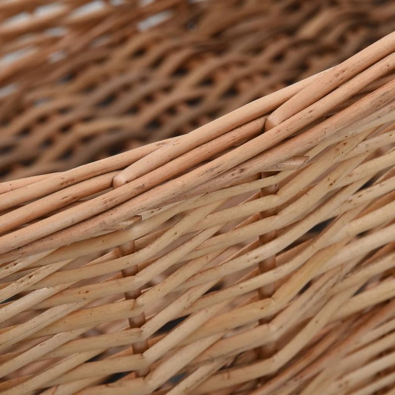 Casa si Gradina - Termice - Sobe, Seminee si accesorii - Accesorii seminee si sobe - Cos lemne foc cu manere de transport natural 88x57x34 cm salcie - Infinity.ro