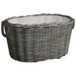 Casa si Gradina - Termice - Sobe, Seminee si accesorii - Accesorii seminee si sobe - Cos pentru lemne de foc cu manere, gri, 59x42x28 cm, salcie - Infinity.ro