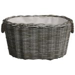 Casa si Gradina - Termice - Sobe, Seminee si accesorii - Accesorii seminee si sobe - Cos pentru lemne de foc cu manere, gri, 59x42x28 cm, salcie - Infinity.ro