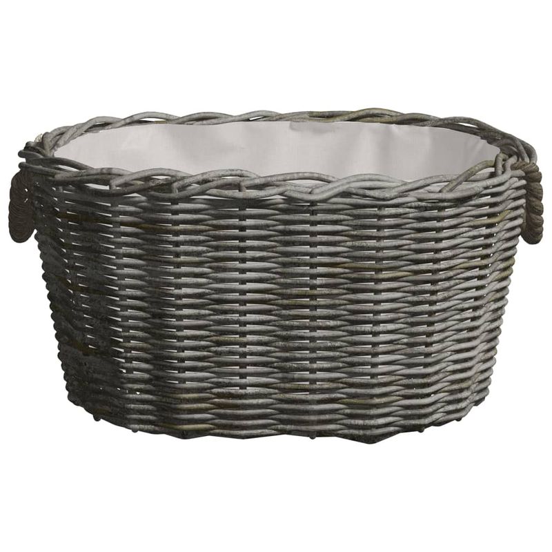 Casa si Gradina - Termice - Sobe, Seminee si accesorii - Accesorii seminee si sobe - Cos pentru lemne de foc cu manere, gri, 59x42x28 cm, salcie - Infinity.ro