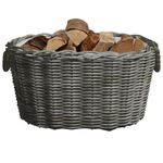 Casa si Gradina - Termice - Sobe, Seminee si accesorii - Accesorii seminee si sobe - Cos pentru lemne de foc cu manere, gri, 59x42x28 cm, salcie - Infinity.ro