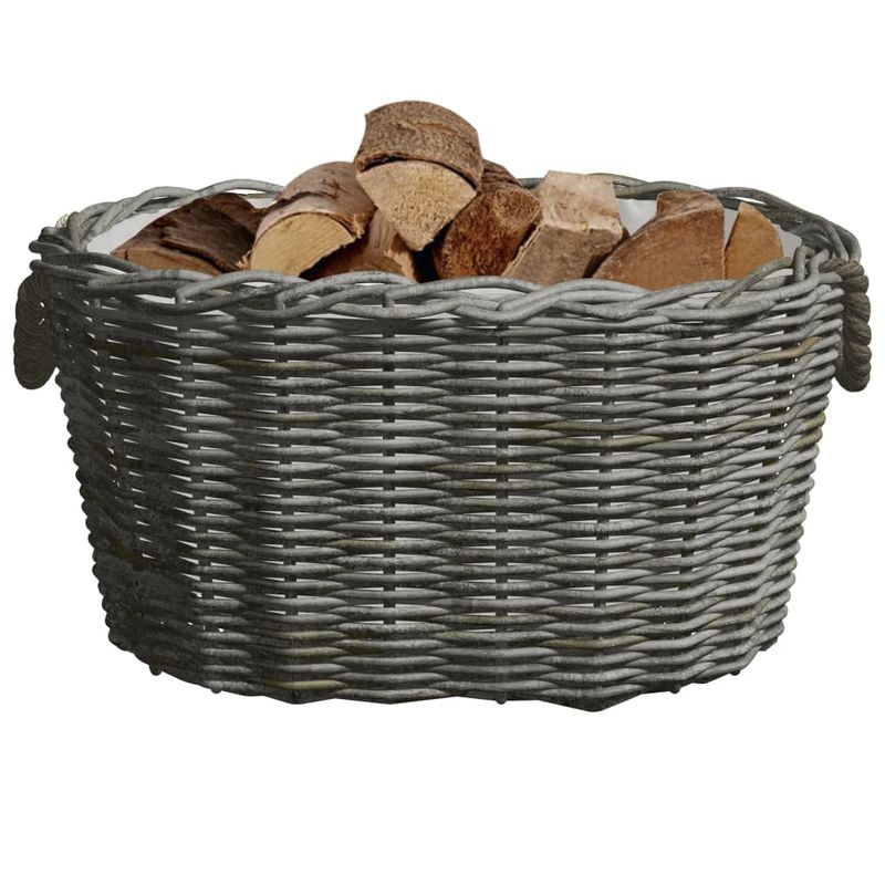 Casa si Gradina - Termice - Sobe, Seminee si accesorii - Accesorii seminee si sobe - Cos pentru lemne de foc cu manere, gri, 59x42x28 cm, salcie - Infinity.ro