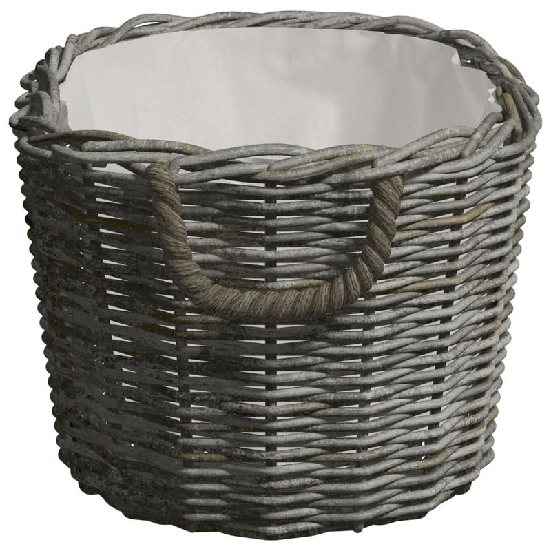 Casa si Gradina - Termice - Sobe, Seminee si accesorii - Accesorii seminee si sobe - Cos pentru lemne de foc cu manere, gri, 59x42x28 cm, salcie - Infinity.ro