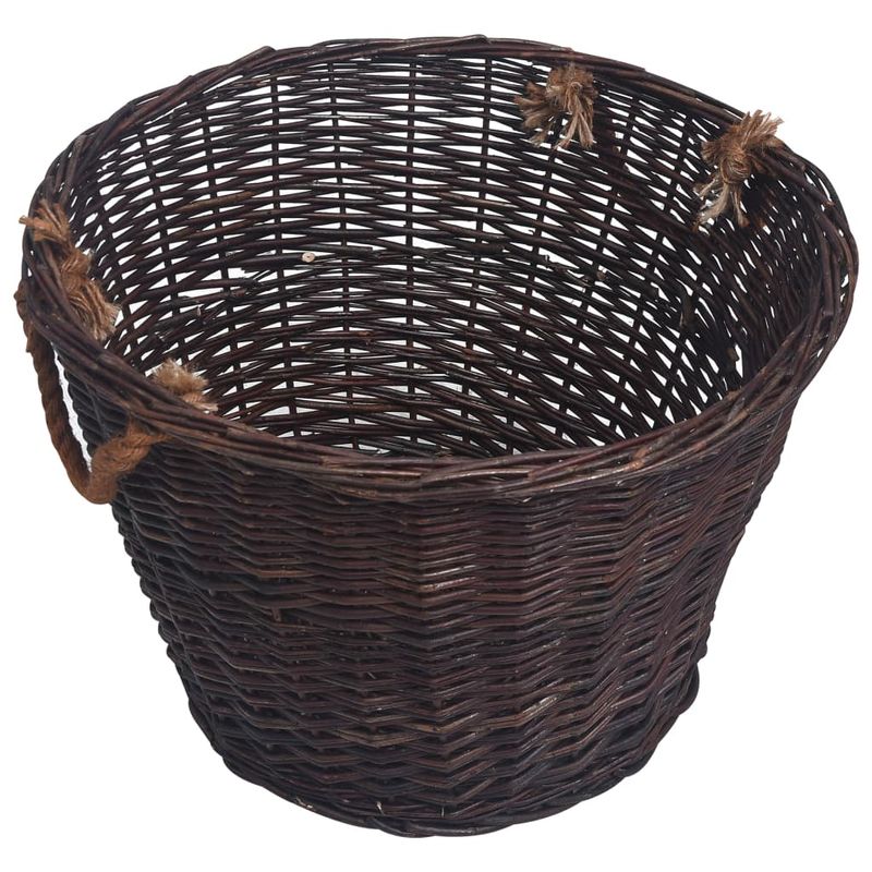 Casa si Gradina - Termice - Sobe, Seminee si accesorii - Accesorii seminee si sobe - Set cosuri pentru lemne de foc stivuibile, maro inchis, rachita - Infinity.ro
