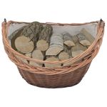 Casa si Gradina - Termice - Sobe, Seminee si accesorii - Accesorii seminee si sobe - Cos pentru lemne de foc cu maner, natural, 60x44x55 cm, salcie - Infinity.ro