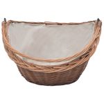 Casa si Gradina - Termice - Sobe, Seminee si accesorii - Accesorii seminee si sobe - Cos pentru lemne de foc cu maner, natural, 60x44x55 cm, salcie - Infinity.ro