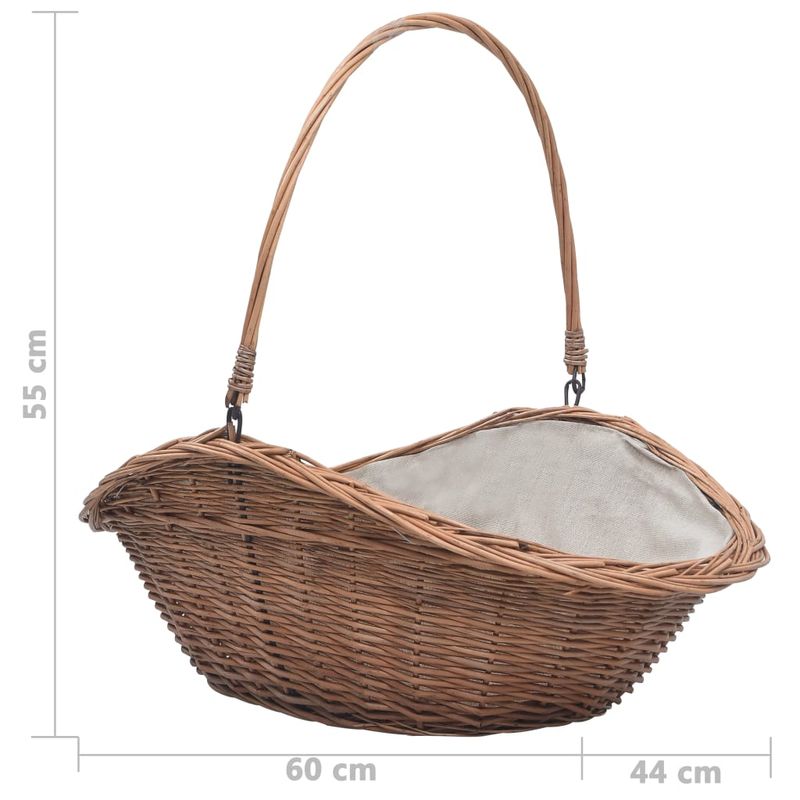Casa si Gradina - Termice - Sobe, Seminee si accesorii - Accesorii seminee si sobe - Cos pentru lemne de foc cu maner, natural, 60x44x55 cm, salcie - Infinity.ro