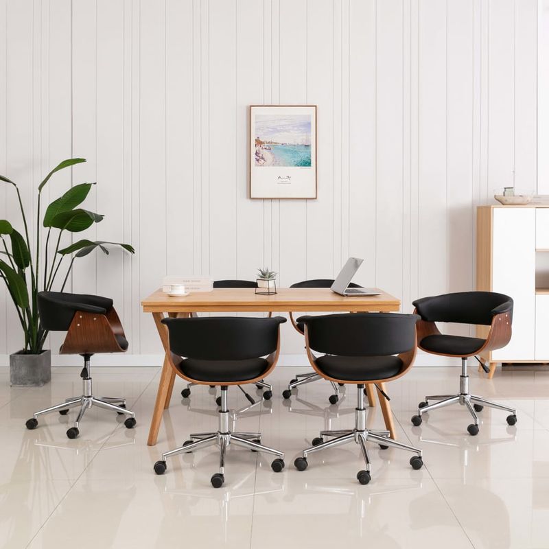 Casa si Gradina - Mobilier - Scaune si fotolii - Scaune - Scaun de bucatarie, negru, lemn curbat si piele ecologica - Infinity.ro