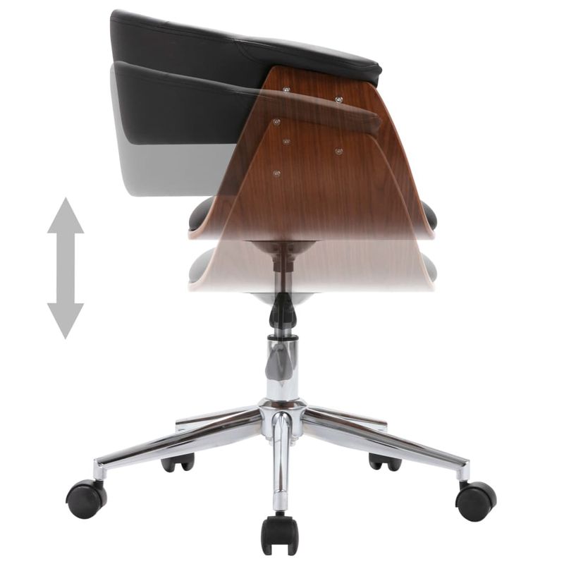 Casa si Gradina - Mobilier - Scaune si fotolii - Scaune - Scaun de bucatarie, negru, lemn curbat si piele ecologica - Infinity.ro