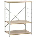 Casa si Gradina - Bucatarie si vesela - Organizare si depozitare bucatarie - Suporturi tacamuri si vase - Dulap microunde, alb/stejar, 60x39,6x79,5 cm, lemn prelucrat - Infinity.ro