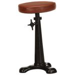 Casa si Gradina - Mobilier - Scaune si fotolii - Scaune - Scaune de bar, 2 buc., maro, piele naturala si fonta - Infinity.ro