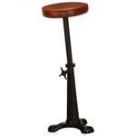 Casa si Gradina - Mobilier - Scaune si fotolii - Scaune - Scaune de bar, 2 buc., maro, piele naturala si fonta - Infinity.ro