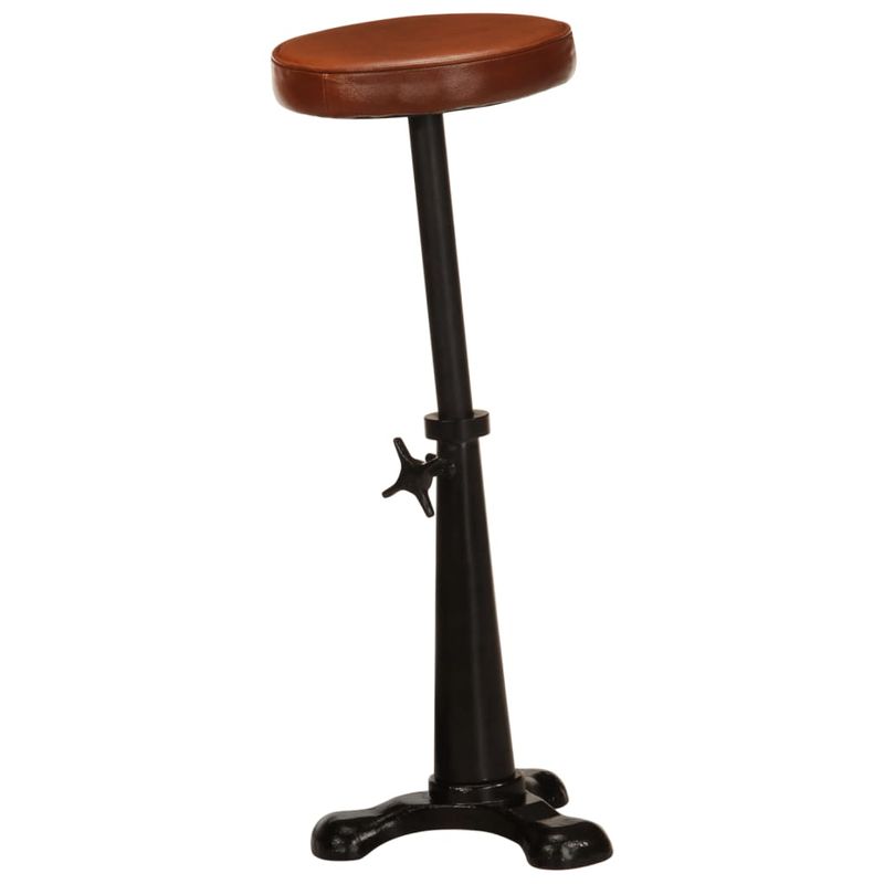 Casa si Gradina - Mobilier - Scaune si fotolii - Scaune - Scaune de bar, 2 buc., maro, piele naturala si fonta - Infinity.ro