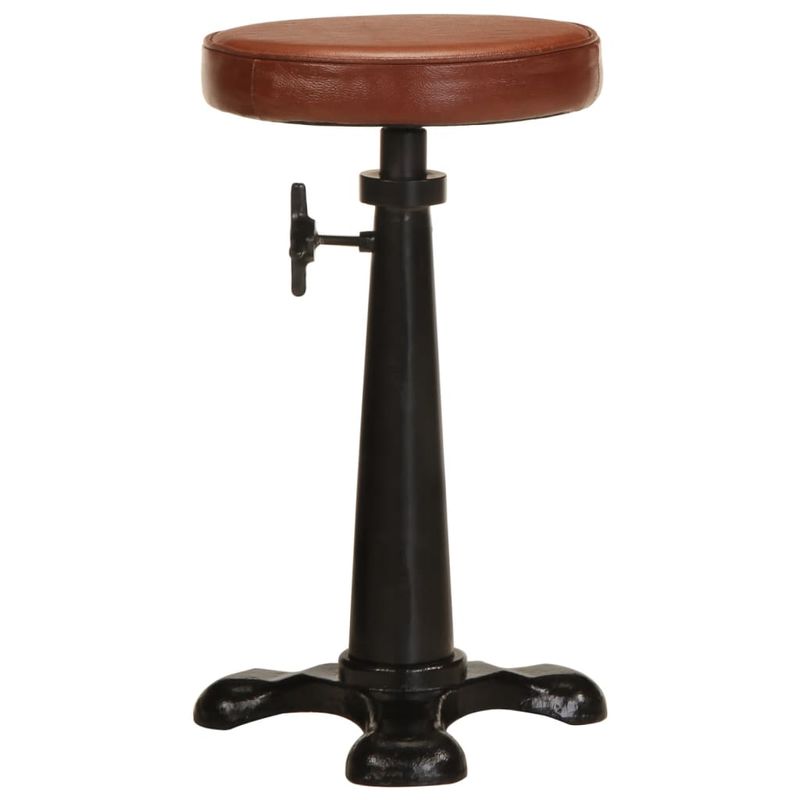 Casa si Gradina - Mobilier - Scaune si fotolii - Scaune - Scaune de bar, 2 buc., maro, piele naturala si fonta - Infinity.ro