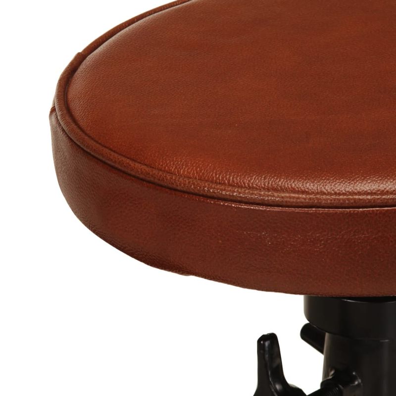 Casa si Gradina - Mobilier - Scaune si fotolii - Scaune - Scaune de bar, 2 buc., maro, piele naturala si fonta - Infinity.ro