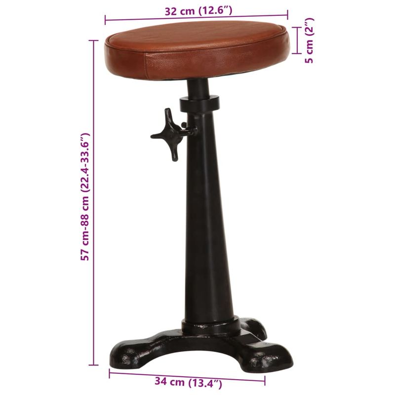 Casa si Gradina - Mobilier - Scaune si fotolii - Scaune - Scaune de bar, 2 buc., maro, piele naturala si fonta - Infinity.ro