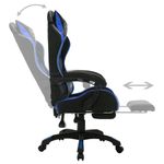 PC, gaming si accesorii - Gaming - Accesorii gaming - Scaune gaming - Scaun de jocuri cu LED RGB, albastru si negru, piele ecologica - Infinity.ro