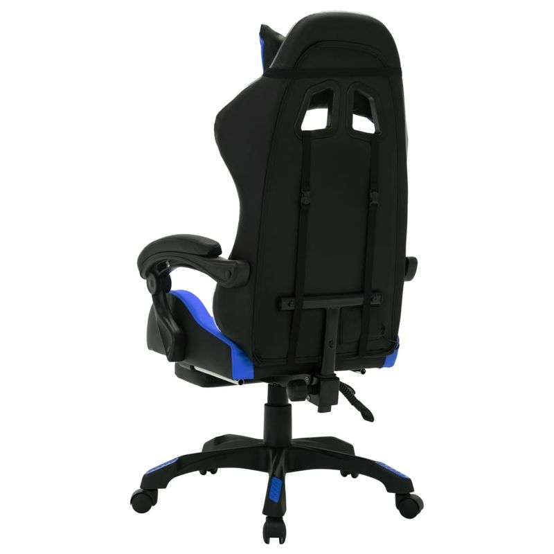 PC, gaming si accesorii - Gaming - Accesorii gaming - Scaune gaming - Scaun de jocuri cu LED RGB, albastru si negru, piele ecologica - Infinity.ro
