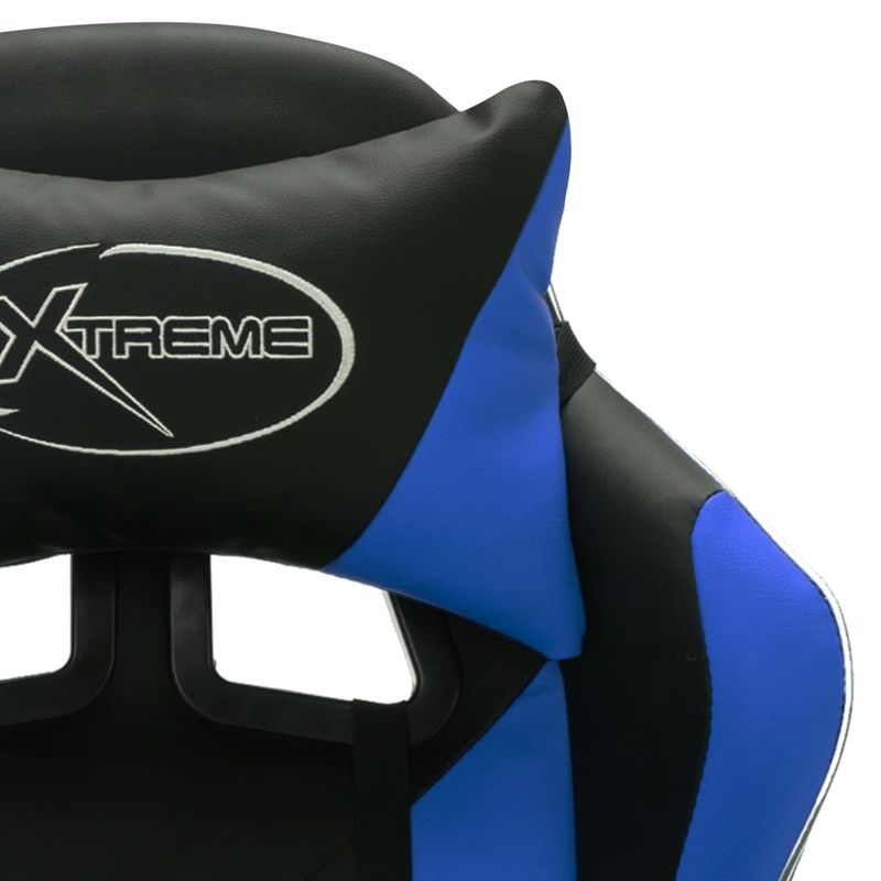 PC, gaming si accesorii - Gaming - Accesorii gaming - Scaune gaming - Scaun de jocuri cu LED RGB, albastru si negru, piele ecologica - Infinity.ro