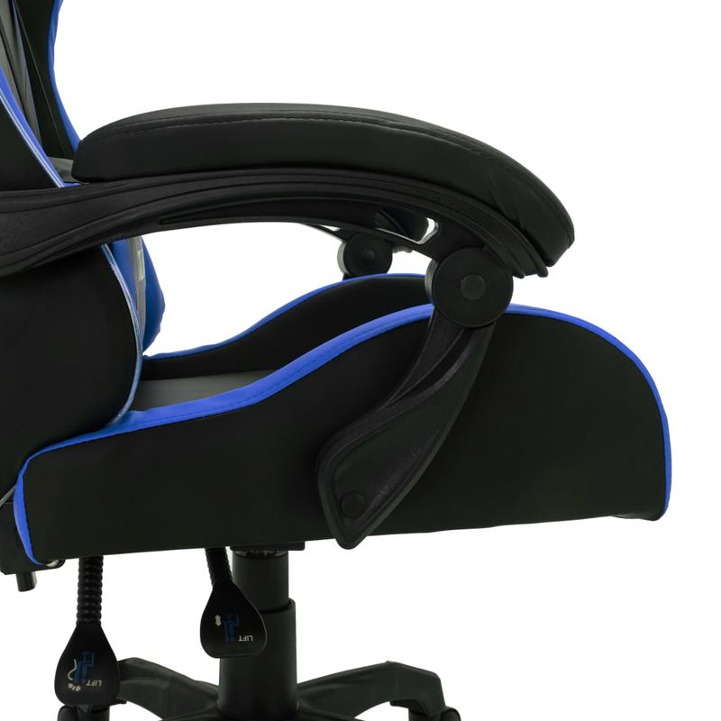 PC, gaming si accesorii - Gaming - Accesorii gaming - Scaune gaming - Scaun de jocuri cu LED RGB, albastru si negru, piele ecologica - Infinity.ro