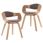 Casa si Gradina - Mobilier - Scaune si fotolii - Scaune - Scaune de bucatarie, 2 buc., gri taupe, lemn curbat si textil - Infinity.ro