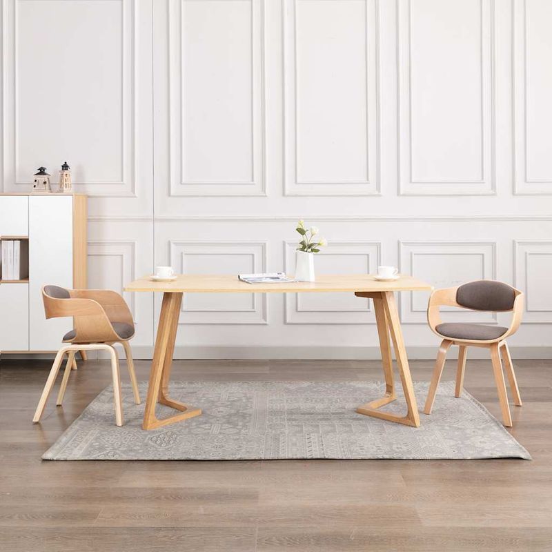 Casa si Gradina - Mobilier - Scaune si fotolii - Scaune - Scaune de bucatarie, 2 buc., gri taupe, lemn curbat si textil - Infinity.ro