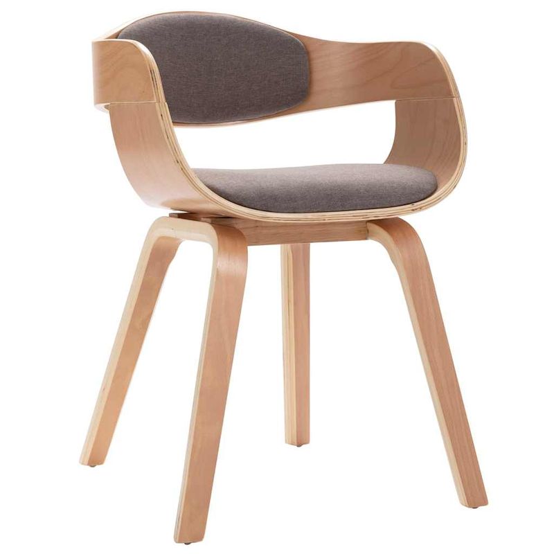 Casa si Gradina - Mobilier - Scaune si fotolii - Scaune - Scaune de bucatarie, 2 buc., gri taupe, lemn curbat si textil - Infinity.ro