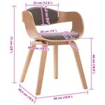 Casa si Gradina - Mobilier - Scaune si fotolii - Scaune - Scaune de bucatarie, 2 buc., gri taupe, lemn curbat si textil - Infinity.ro