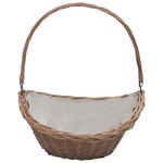 Casa si Gradina - Termice - Sobe, Seminee si accesorii - Accesorii seminee si sobe - Cos pentru lemne de foc cu maner, maro, 61,5x46,5x52 cm salcie - Infinity.ro