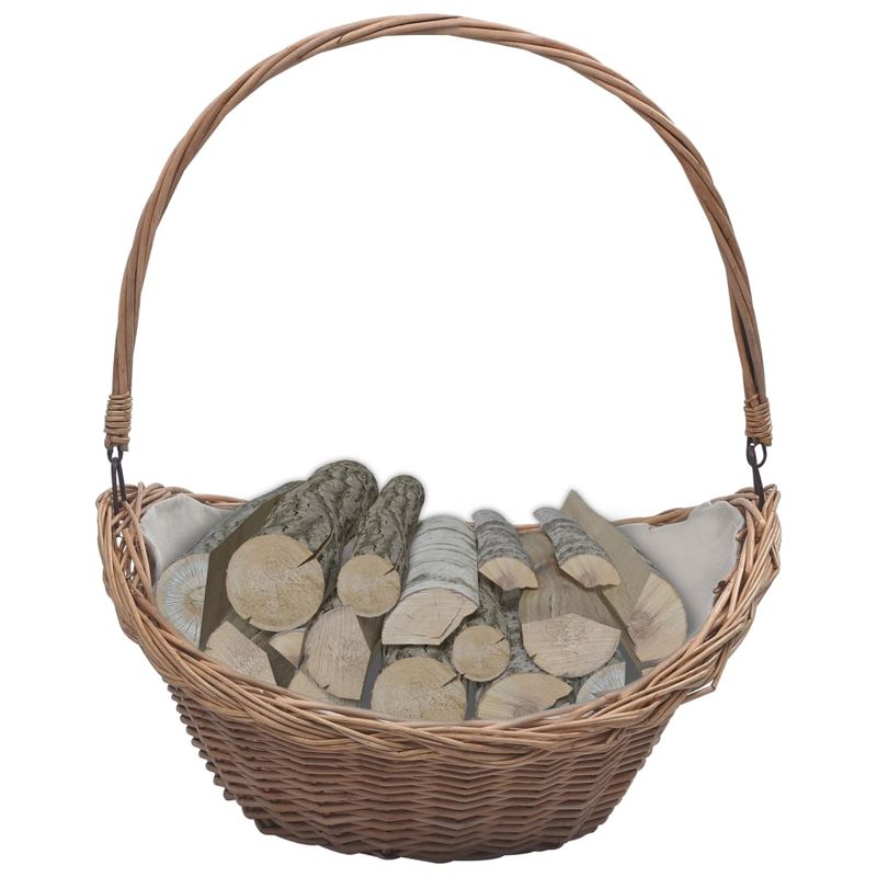 Casa si Gradina - Termice - Sobe, Seminee si accesorii - Accesorii seminee si sobe - Cos pentru lemne de foc cu maner, maro, 61,5x46,5x52 cm salcie - Infinity.ro