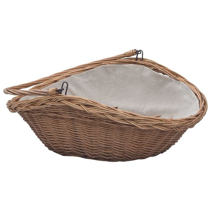 Casa si Gradina - Termice - Sobe, Seminee si accesorii - Accesorii seminee si sobe - Cos pentru lemne de foc cu maner, maro, 61,5x46,5x52 cm salcie - Infinity.ro