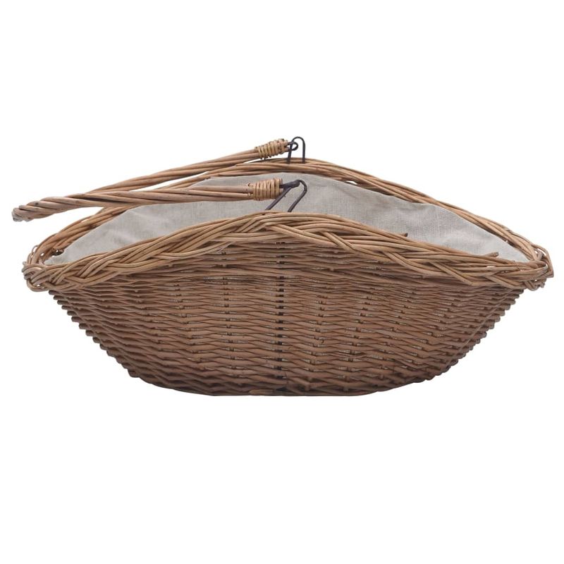Casa si Gradina - Termice - Sobe, Seminee si accesorii - Accesorii seminee si sobe - Cos pentru lemne de foc cu maner, maro, 61,5x46,5x52 cm salcie - Infinity.ro
