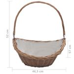 Casa si Gradina - Termice - Sobe, Seminee si accesorii - Accesorii seminee si sobe - Cos pentru lemne de foc cu maner, maro, 61,5x46,5x52 cm salcie - Infinity.ro