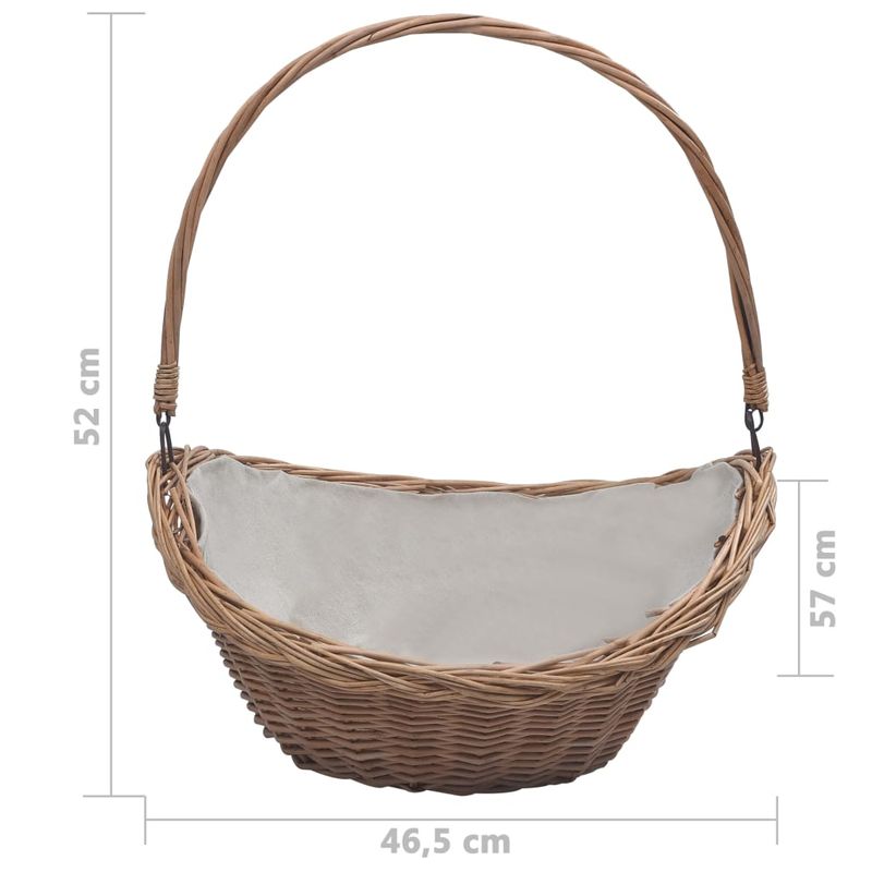 Casa si Gradina - Termice - Sobe, Seminee si accesorii - Accesorii seminee si sobe - Cos pentru lemne de foc cu maner, maro, 61,5x46,5x52 cm salcie - Infinity.ro
