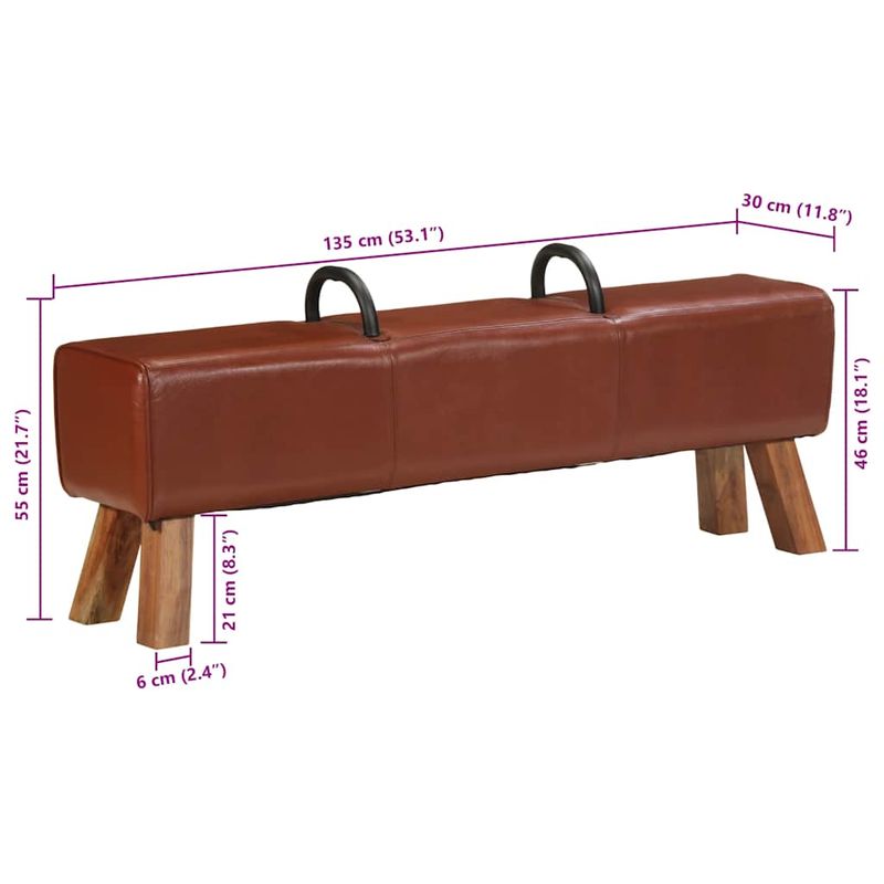 Casa si Gradina - Mobilier - Canapele si coltare - Banchete - Banca Turnbock vintage cu manere, piele naturala de capra - Infinity.ro