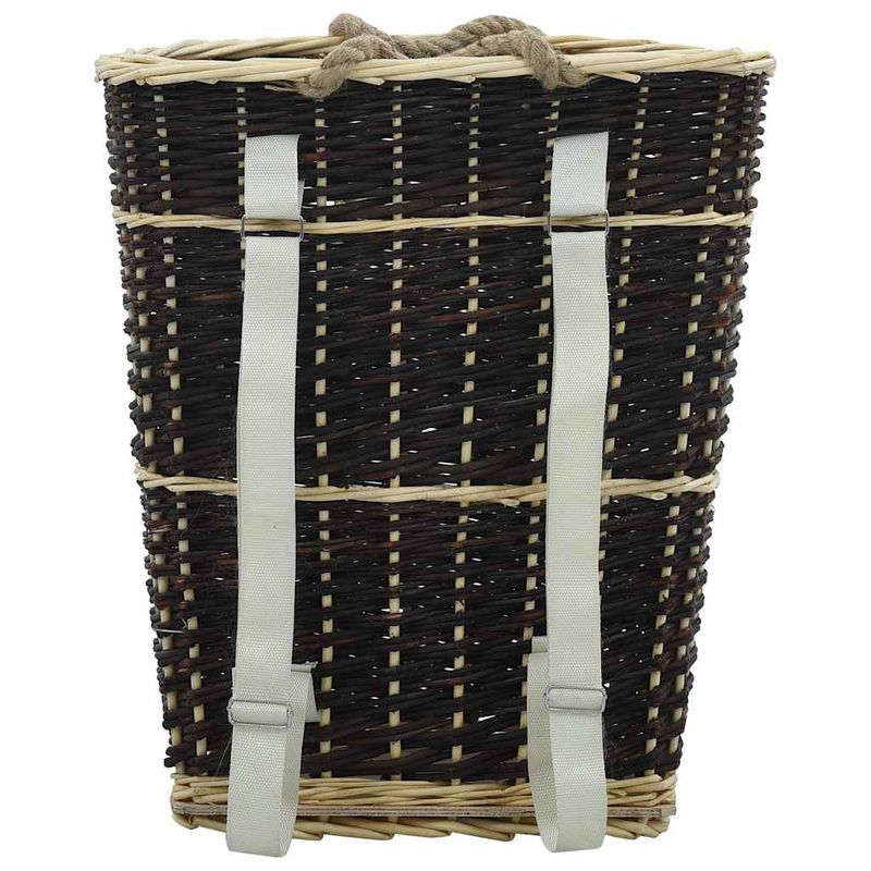 Casa si Gradina - Termice - Sobe, Seminee si accesorii - Accesorii seminee si sobe - Cos lemne foc cu curele de transport natural 50x44x58 cm salcie - Infinity.ro