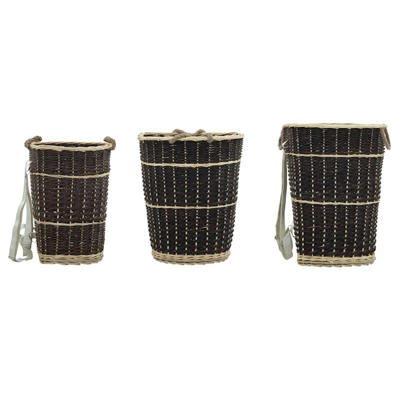 Casa si Gradina - Termice - Sobe, Seminee si accesorii - Accesorii seminee si sobe - Cos lemne foc cu curele de transport natural 50x44x58 cm salcie - Infinity.ro