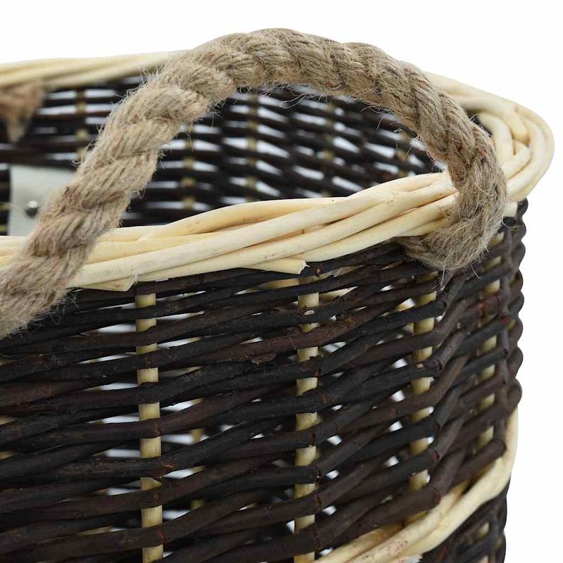 Casa si Gradina - Termice - Sobe, Seminee si accesorii - Accesorii seminee si sobe - Cos lemne foc cu curele de transport natural 50x44x58 cm salcie - Infinity.ro