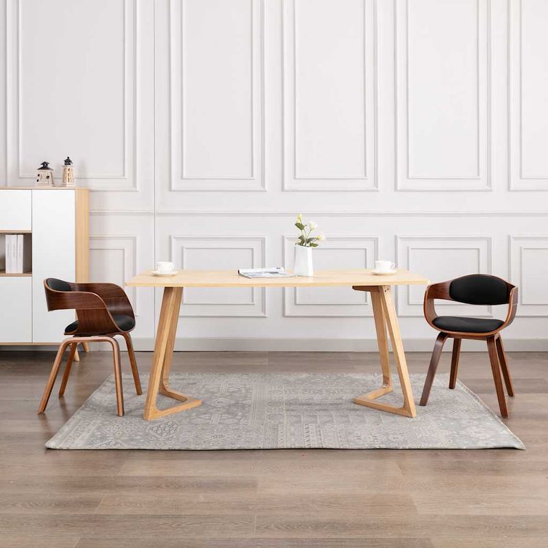 Casa si Gradina - Mobilier - Scaune si fotolii - Scaune - Scaune de bucatarie, 2 buc, lemn curbat & piele ecologica - Infinity.ro