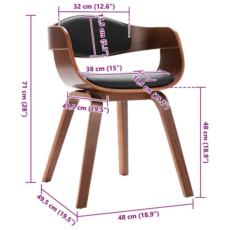 Casa si Gradina - Mobilier - Scaune si fotolii - Scaune - Scaune de bucatarie, 2 buc, lemn curbat & piele ecologica - Infinity.ro
