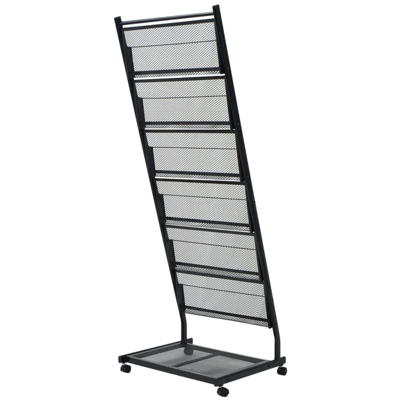 Casa si Gradina - Mobilier - Biblioteci si rafturi - Rafturi - Raft reviste A4, 47,5x43x133 cm, negru - Infinity.ro