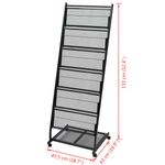 Casa si Gradina - Mobilier - Biblioteci si rafturi - Rafturi - Raft reviste A4, 47,5x43x133 cm, negru - Infinity.ro