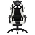 Casa si Gradina - Mobilier - Scaune si fotolii - Scaune - Scaun de racing, suport picioare, alb/negru, piele ecologica - Infinity.ro