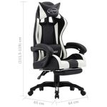 Casa si Gradina - Mobilier - Scaune si fotolii - Scaune - Scaun de racing, suport picioare, alb/negru, piele ecologica - Infinity.ro