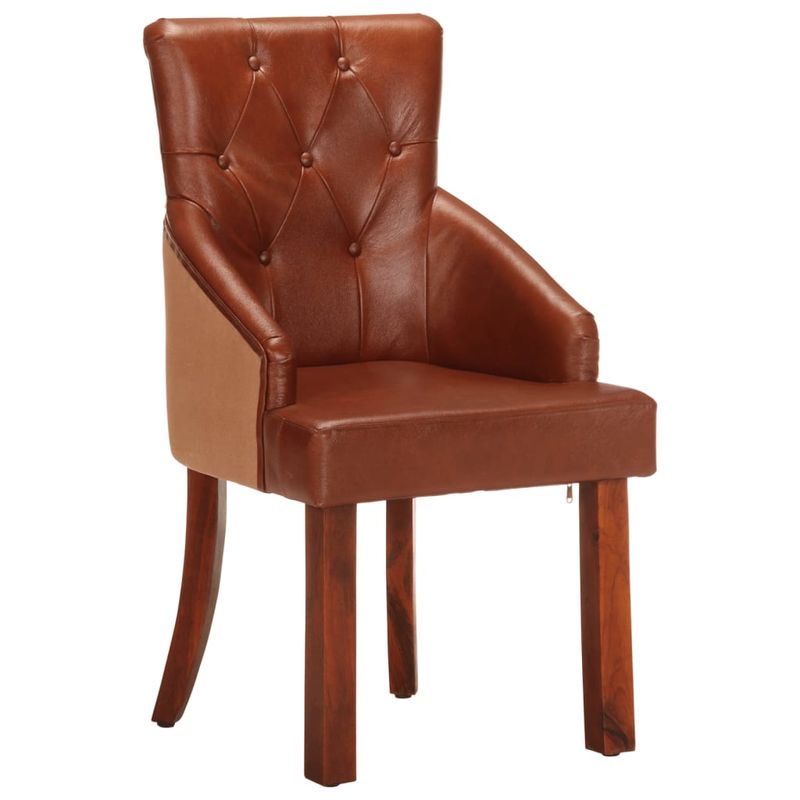Casa si Gradina - Mobilier - Scaune si fotolii - Scaune - Scaune de bucatarie, 2 buc., maro, piele naturala de capra - Infinity.ro