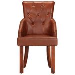Casa si Gradina - Mobilier - Scaune si fotolii - Scaune - Scaune de bucatarie, 2 buc., maro, piele naturala de capra - Infinity.ro