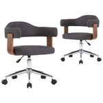 Casa si Gradina - Mobilier - Scaune si fotolii - Scaune - Scaune de bucatarie, 2 buc., gri, lemn curbat si textil - Infinity.ro